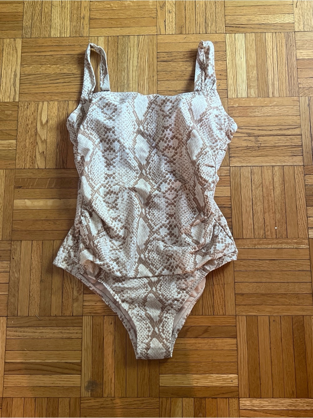 Target Kona Sol Neutral-Tone Snake Print One-Piece Swimsuit